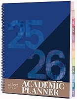 Vista 1 de Rileys Academic Planner 2025-2026, agenda diaria, semanal y mensual, julio de 2025 a junio de 2026, páginas de notas para estudiantes