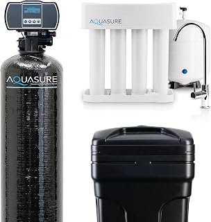 Aquasure 48K Whole House Water Softener & 75 GPD RO Bundle - Removes Hardness, Purifies Water for 3-4 Bath Homes