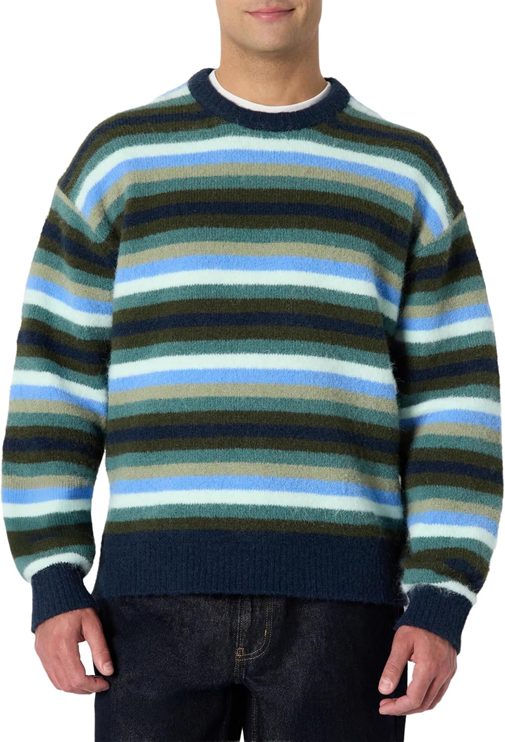 Amazon Essentials (Demi's Pick) Men's Relaxed-Fit Faux Mohair Crewneck Pullover Sweater