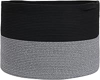 Vista 14 de Cesta grande de cuerda de algodón de tamaño máximo de 24 x 24 x 17 pulgadas, cesta de almacenamiento extragrande, cesta de lavandería tejida