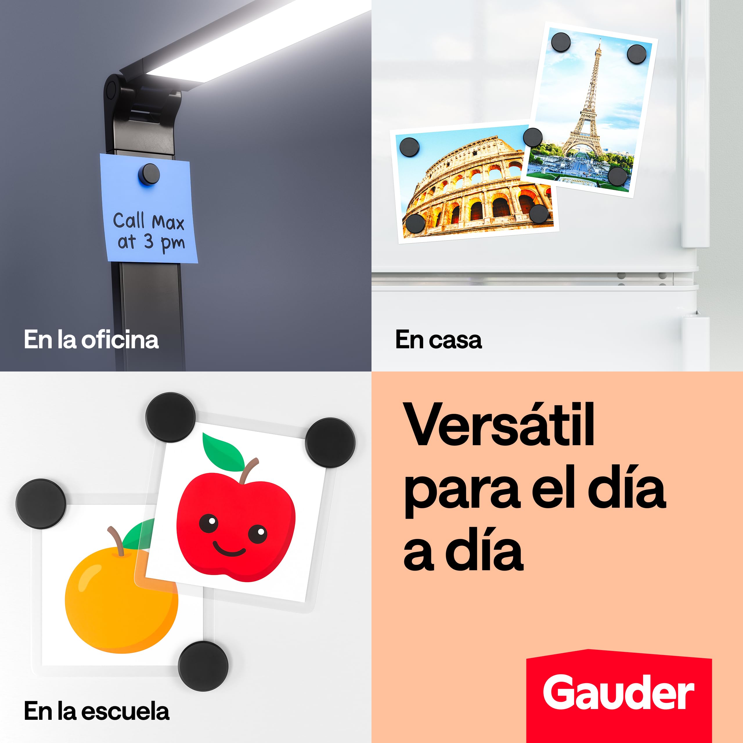GAUDER Imanes para Pizarra Blanca 100 piezas 12 x 5 mm Discos Magnéticos Redondos Fuertes