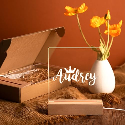 Miniatura 6 de With Love From Julie Luz nocturna personalizada para niños y niñas, regalos personalizados para decoración de dormitorio de bebé niña corona