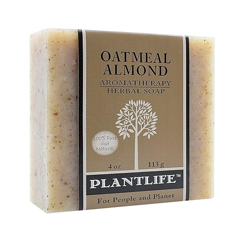 Miniatura 2 de Plantlife Paquete de 6 jabones en barra de avena y almendra, jabón hidratante y calmante para tu piel, hecho a mano con ingredientes a base de
