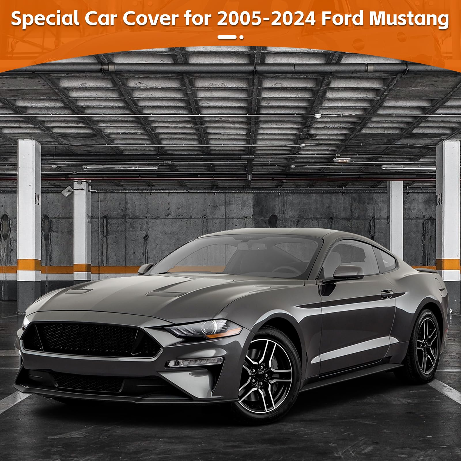 Copertura per auto interna per Ford Mustang 2005-2024, Telo di copertura elastico per auto per uso interno, Telone protettivo per auto per garage interno, Copertura antipolvere e traspirante