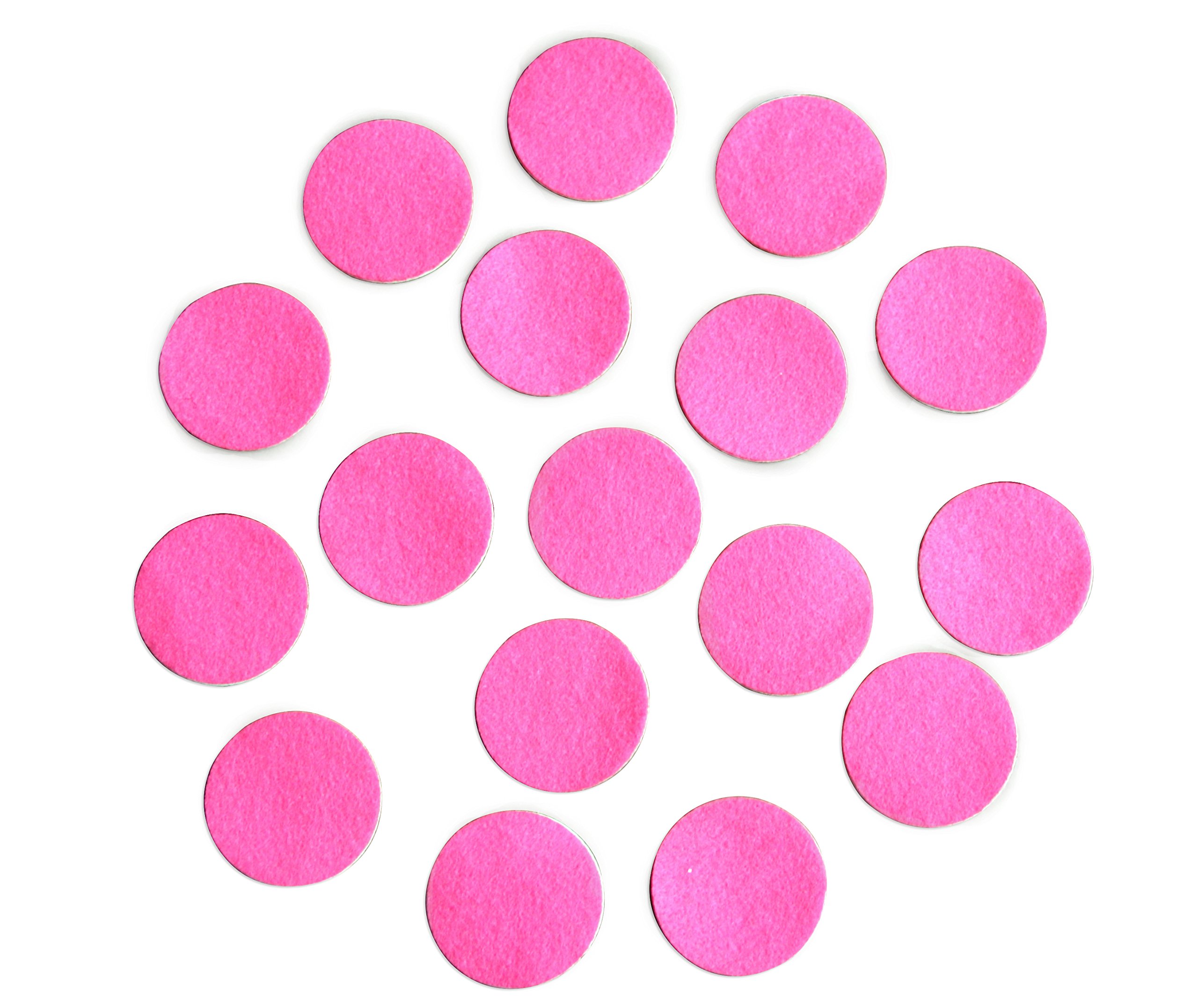 Hot Pink Adhesive Felt Circles, 1.5" Wide, Package of 48 or 240 Wholesale, Die Cut Felt Stickers Ready to use for DIY Projects & Crafts (48 Count)