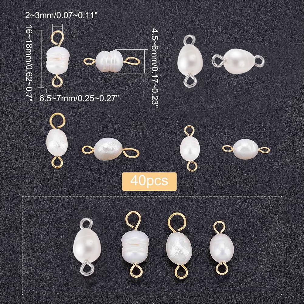 NBEADS 46pz Perline Naturali D'Acqua Dolce, Perle di Riso Conchiglia Perle Ovali di Perle Sfuse per La Creazione di Gioielli, Hole 0.8 mm