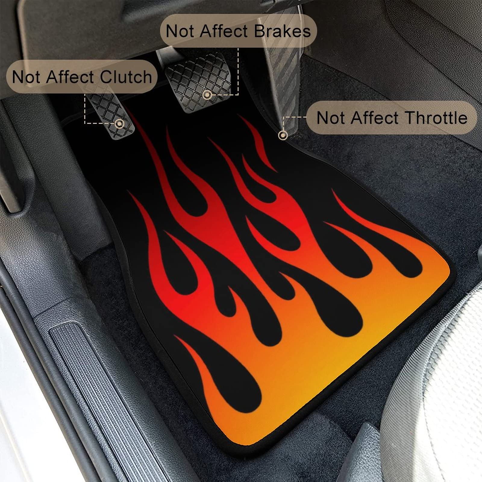 Amazon.com: Retro Traditional Hot Rod Flames 4 Pieces Car Floor