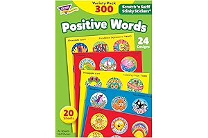 Trend Enterprises: Positive Words, Scented Scratch ‘N Sniff Stinky Stickers, Perfect for...