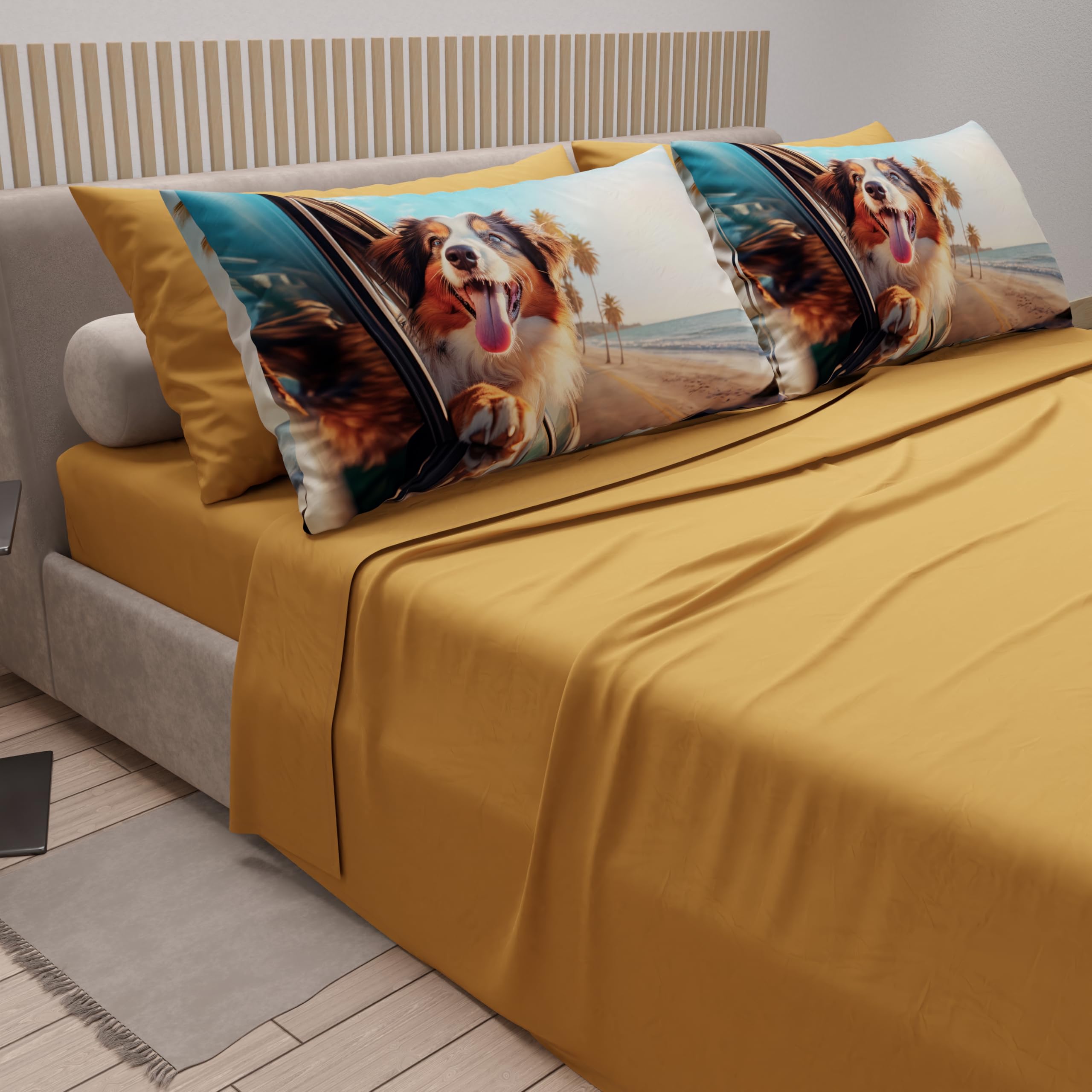 PETTI Artigiani Italiani, Animal Bed Linen with Dogs in Cotton with Pillowcases in Digital Print, Pizza and Half Sheets - Image 2