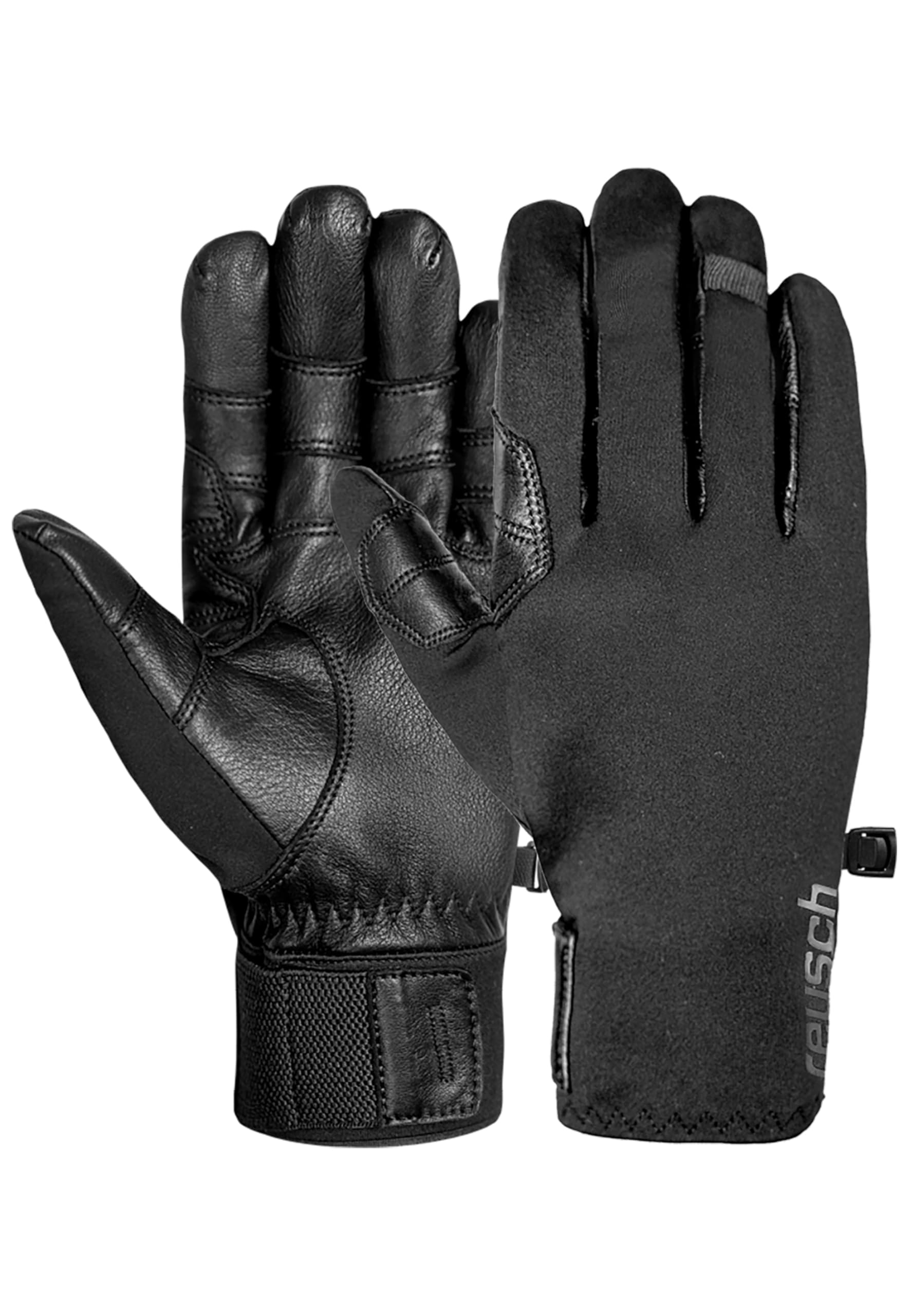 Reusch Track-X Touch-TEC Unisex Alltagshandschuhe – Outdoorhandschuhe für Damen & Herren mit Softshell, Rinderleder, Touchscreen-Funktion, Winddicht, wasserabweisend, verstärkter Griff