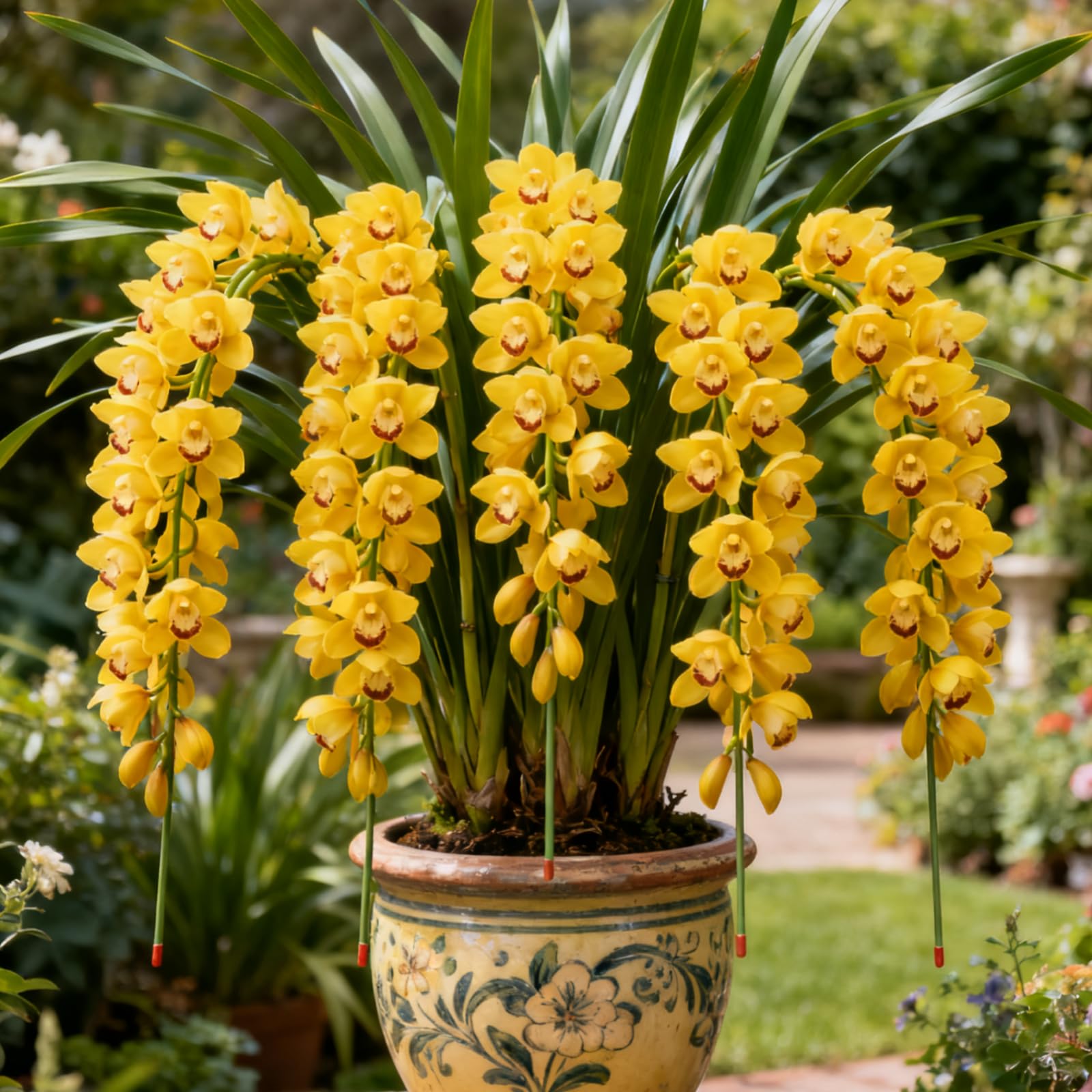 Hardy Cymbidium Bulbs & Outdoor Cymbidium Orchid Plants – Well-Suited for Balcony Settings, Creating Excellent Display-3 Rhizome-A