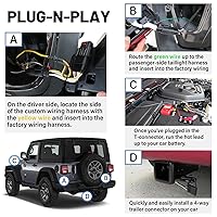 Vista 3 de MECMO Multi-Tow 4 Way Flat to 7 Way Blade and 4 Flat Trailer Adapter with Custom 4-Pin Trailer Arnés de cableado para Jeep Wrangler JL/JLU Jeep