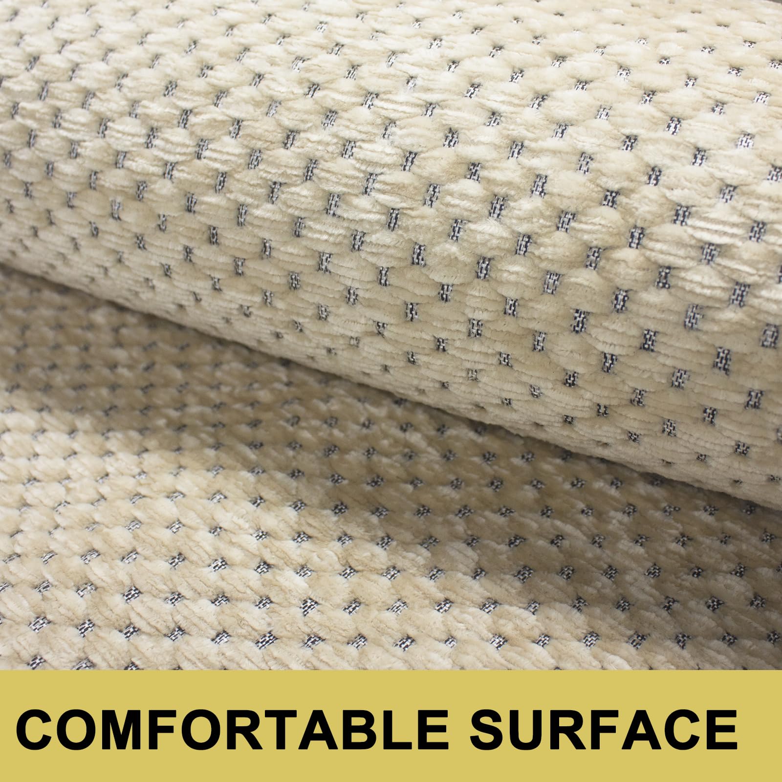Teppich Läufer Küche 70x240cm, Chenille Küchenläufer rutschfest mit Gummi, Küchenteppich Waschbar rutschfest, Küchenmatte Saugfähig, Waschbare Teppiche für Flur, Küchen, Waschküche, Beige