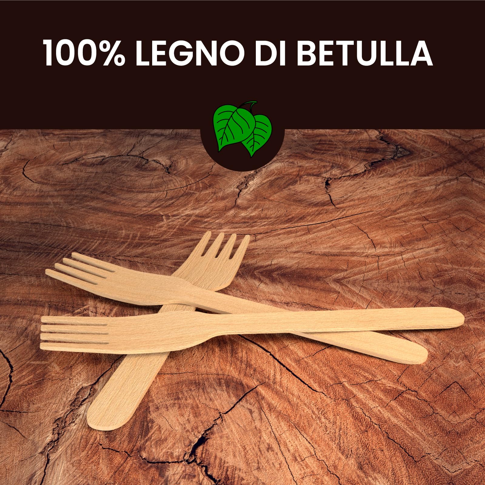Wiseware - 100 forchette usa e getta in legno di betulla, 16 cm, posate legno, naturali, alternativa alle forchette plastica usa e getta e posate plastica usa e getta