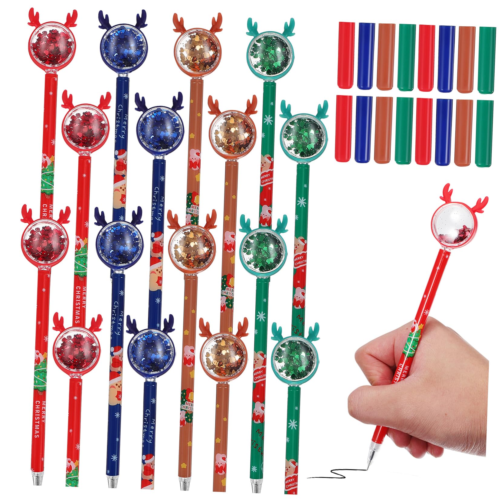 KOMBIUDA 36 Pièces Lot De Stylos Gel Stylos Écriture De Noël Paillettes Brillantes Cadeaux De Fête Pour Papeterie Et Fournitures De Bureau