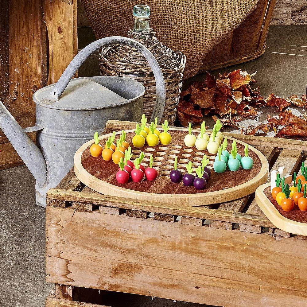 Vilac - A Trip Across The Vegetable Garden - Chinese Checkers, Wooden Toy, Montesso, Multicolored, 31 x 5 x 31 cm - Image 2