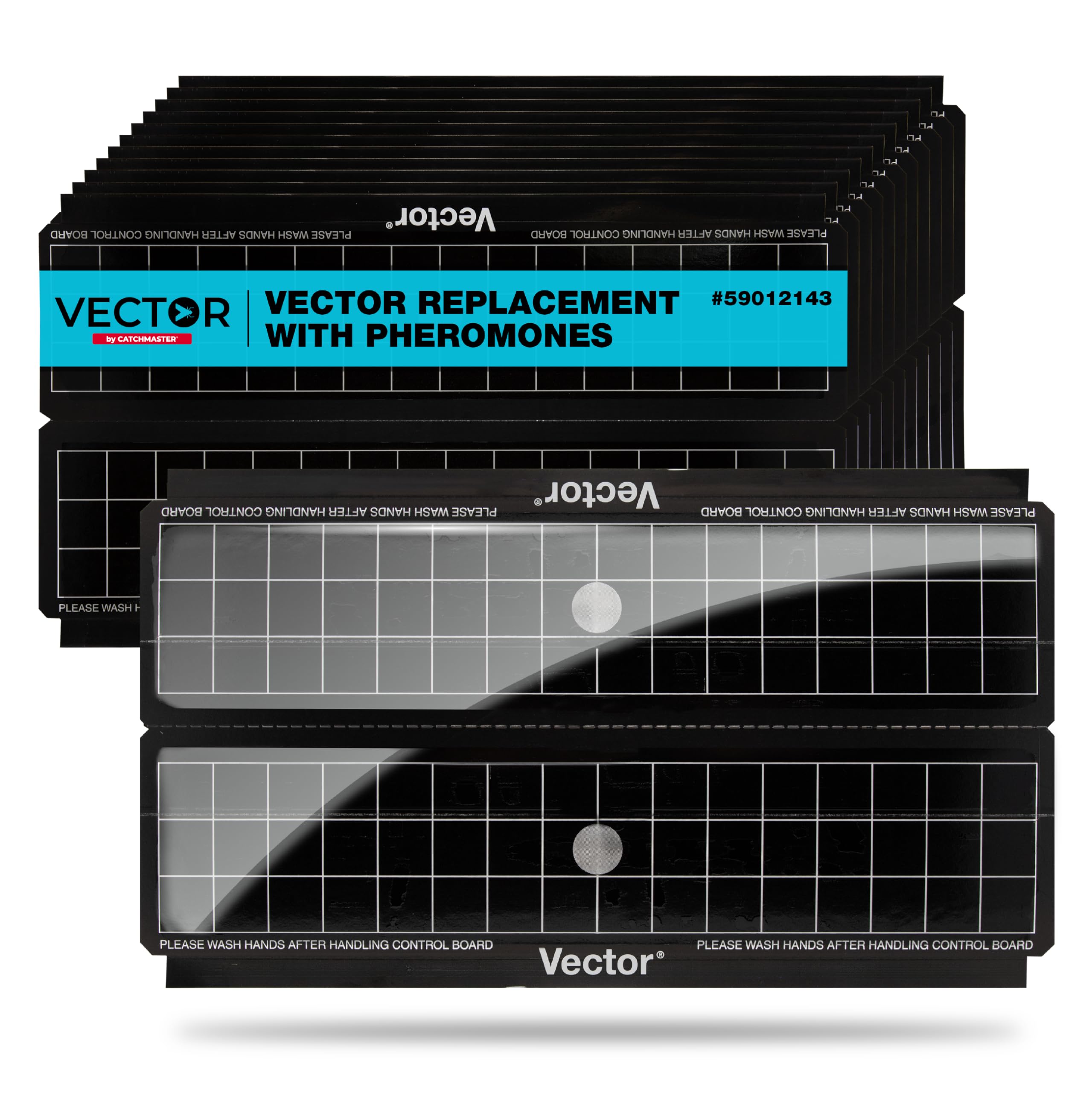 Catchmaster Vector Universal Trap Replacement Pheromones Glue Boards, UV Light Fly Traps for Home, Gnat Traps for House Indoor, UV Lamp Insect & Mosquito Killer Refill, Adhesive Bug Boards, 24-Pack