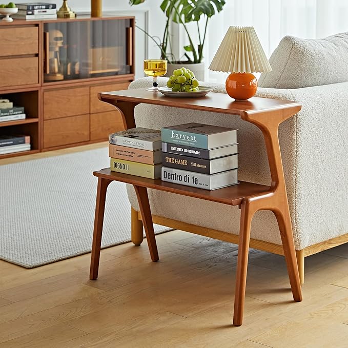 MLRDWLS Couch Table, Sofa Table with Storage, Mid Century