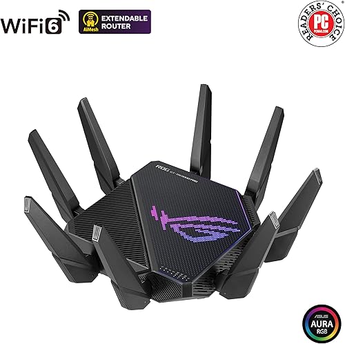 Miniatura 6 de ASUS ROG Rapture GT-AX11000 Pro Tri-Band WiFi 6 Gaming Router puerto 25G puerto 10G CPU Quad-Core 20 GHz UNII4 aceleración de juegos de triple nivel