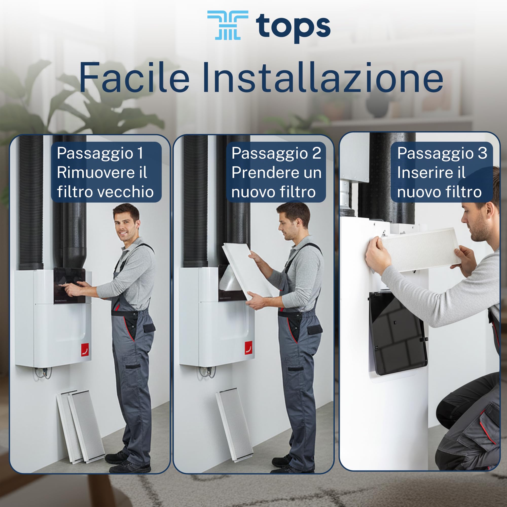 Tops Filtri per Zehnder ComfoAir Q350/450/600 | 4x Zehnder Filtri G4 F7 | Filtri Zehnder | Sostituisce l'Originale Zehnder 400502013