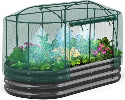 Quictent Galvanized Raised Garden Bed Kit with Self Watering System