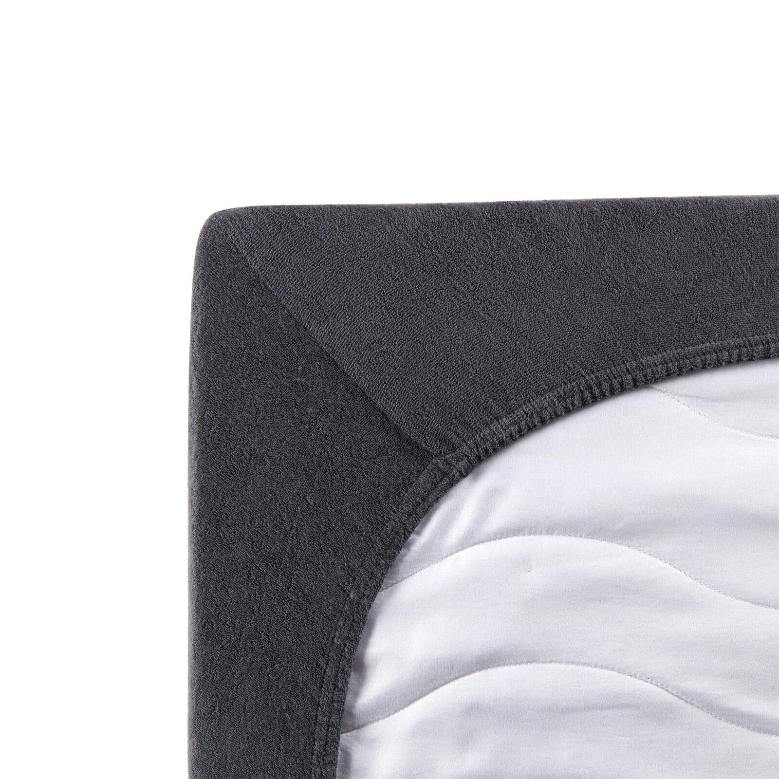 TRAUMSCHLAF Frottee Spannbettlaken Stretch – Weiches, dichtes 180 g/qm Spannbetttuch mit Rundumgummi – ideal für Matratzen bis 30 cm – 140x200-160x200 cm, anthrazit