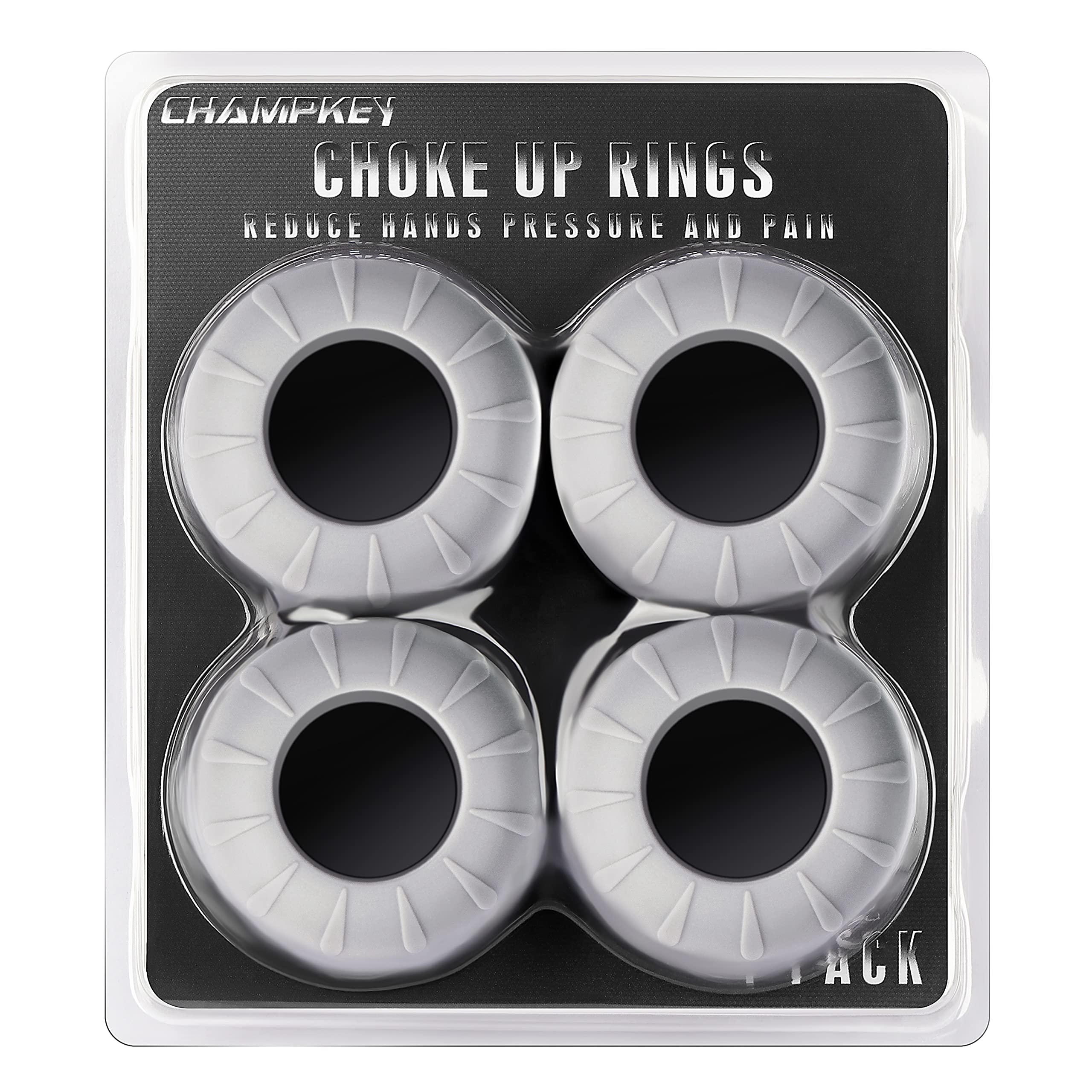 CHAMPKEY Premium Choke Up Rings 4 Pack | Reduced Hands Pain and Pressure Baseball Rings | Ideal for Baseball, Softball and Tee Ball Bat