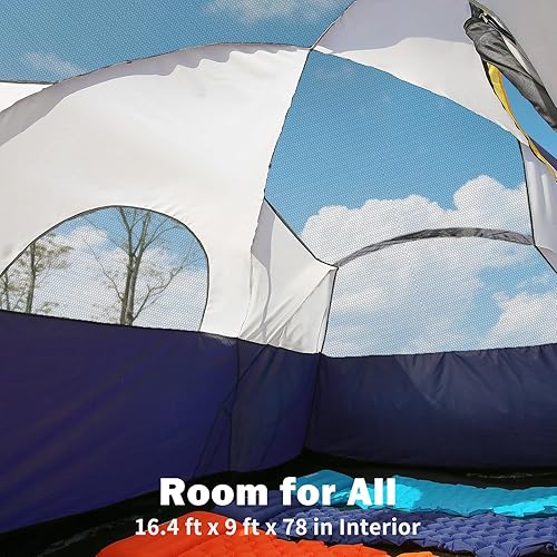 Miniatura 5 de EchoSmile Tienda de campaña para 8 personas - Tienda impermeable a prueba de viento con lluvia fácil de instalar