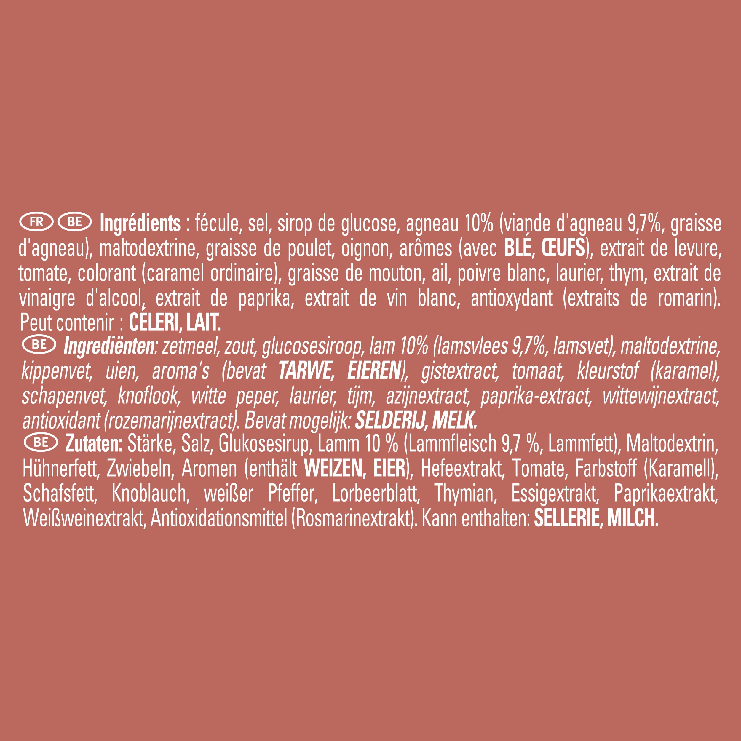 CHEF Jus d'Agneau Déshydraté - A Base de 9% de Viande d'Agneau - Gain de Temps en Cuisine - Aide Culinaire, Sauce, Fonds, Fumet - Boîte De 600g pour 10L à 20L