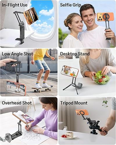 Miniatura 5 de OMOTON TP02-Pro - Soporte magnético para teléfono para vlogging, elementos esenciales para creadores de contenido con tornillo de 1/4 pulgadas
