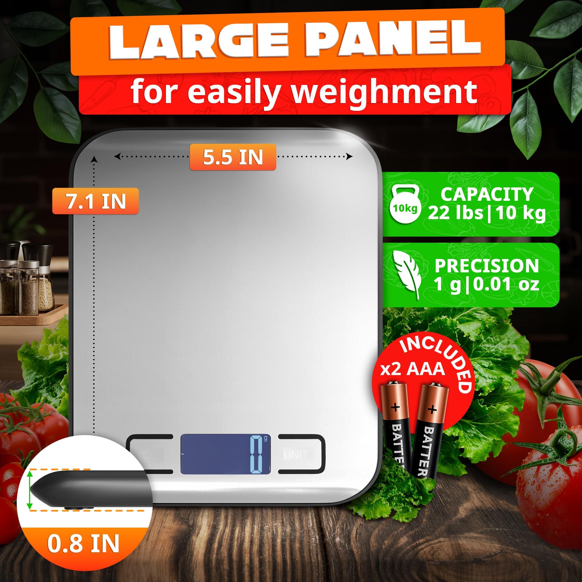 Báscula digital de alimentos para cocina