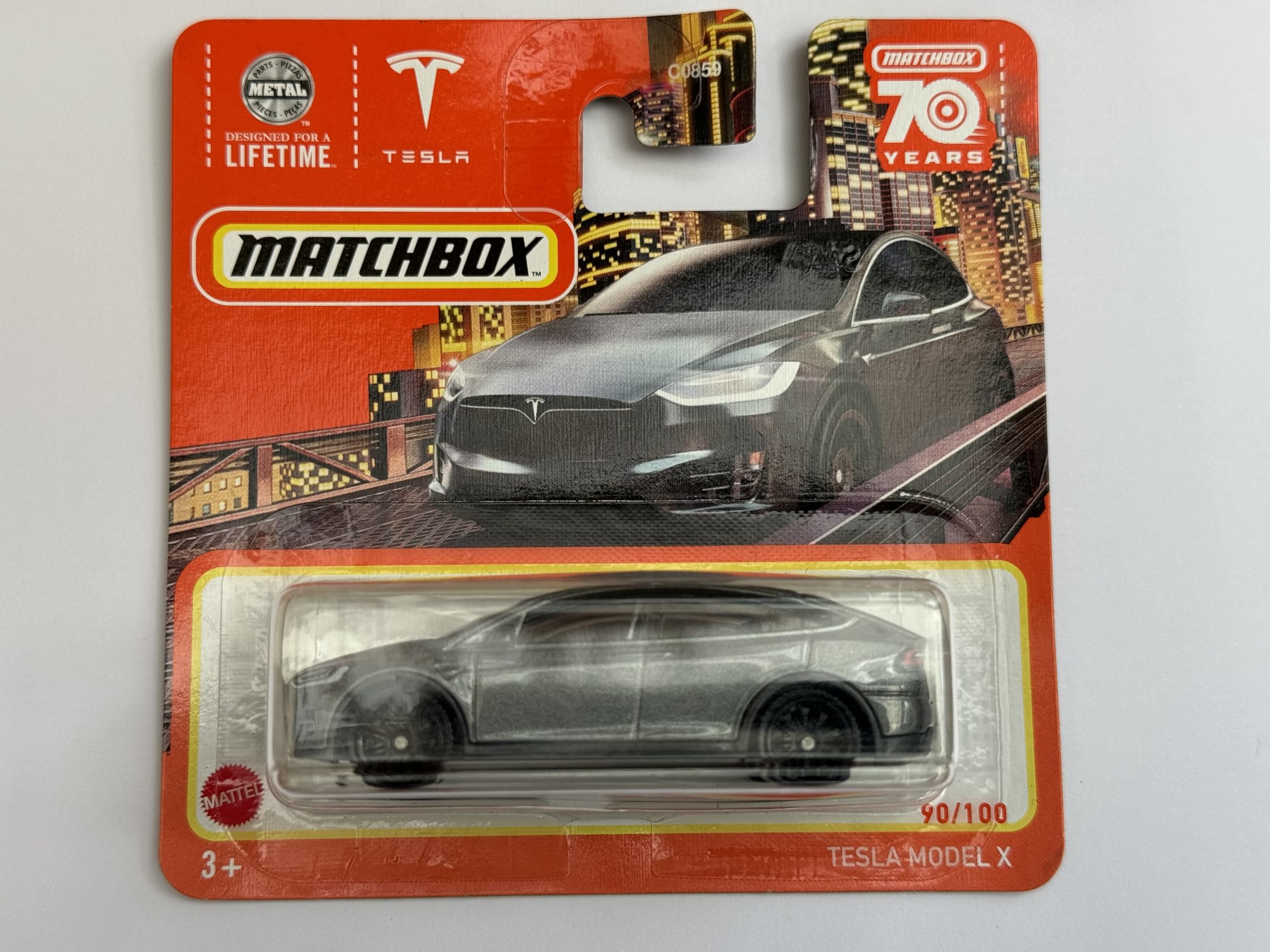 2023 Matchbox Tesla Model X Metallic Grey 90/100 (Short Card) HLC74