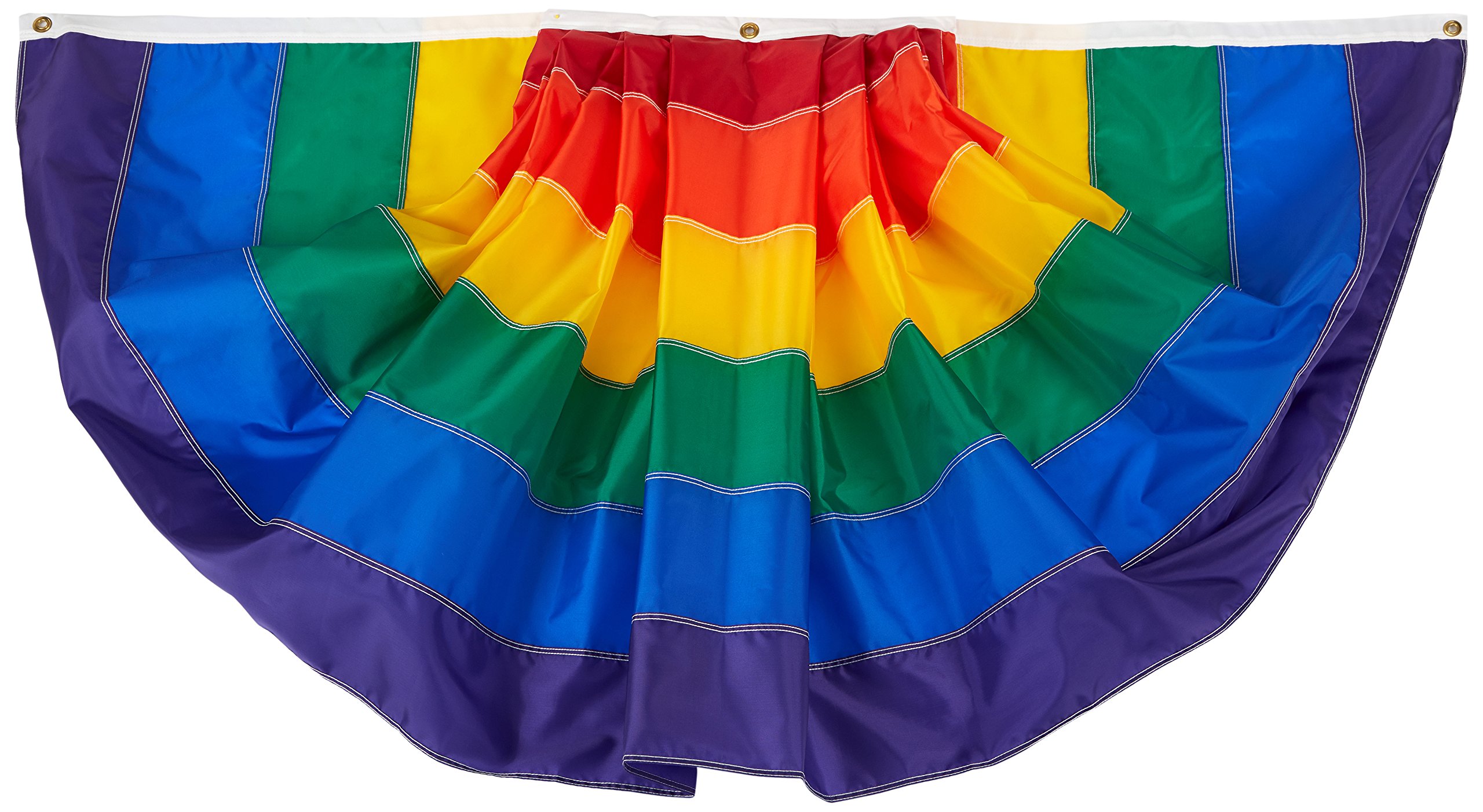 Drapeau arc-en-ciel grand format pavillon ventilateur cousu 3x6 pieds extérieur