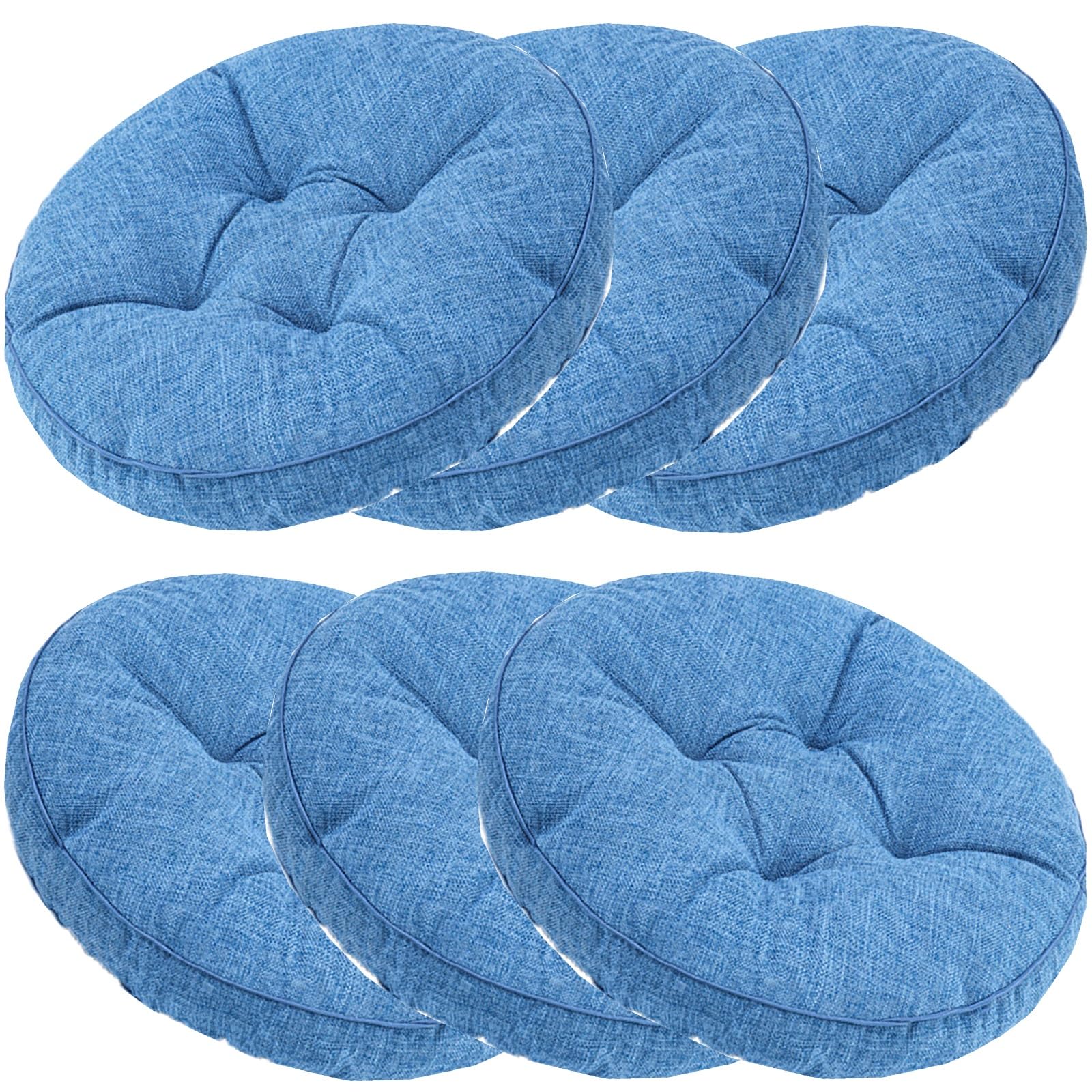 Coussins de chaise de cuisine et jardin ronds | Lot de 6 épais 40cm