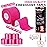 5 Rolls Kinesiology Tape, 2 inch x 16.4 Feet Waterproof Athletic Tape, Uncut Kinetic Tape, Muscle Tape, Sports Tape, Knee Tape for Exercise and Daily Use - Rose Red