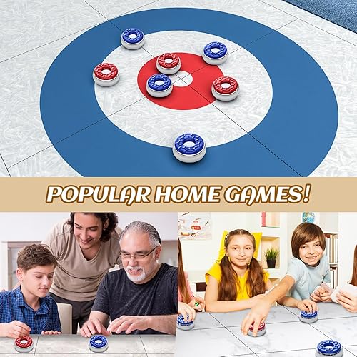 Miniatura 6 de Shappy Juego de 8 discos de tejo de 2-18 pulgadas de diámetro, 2.087 in, accesorios de tabla de tejo para interiores, equipo de discos de tejo rojo