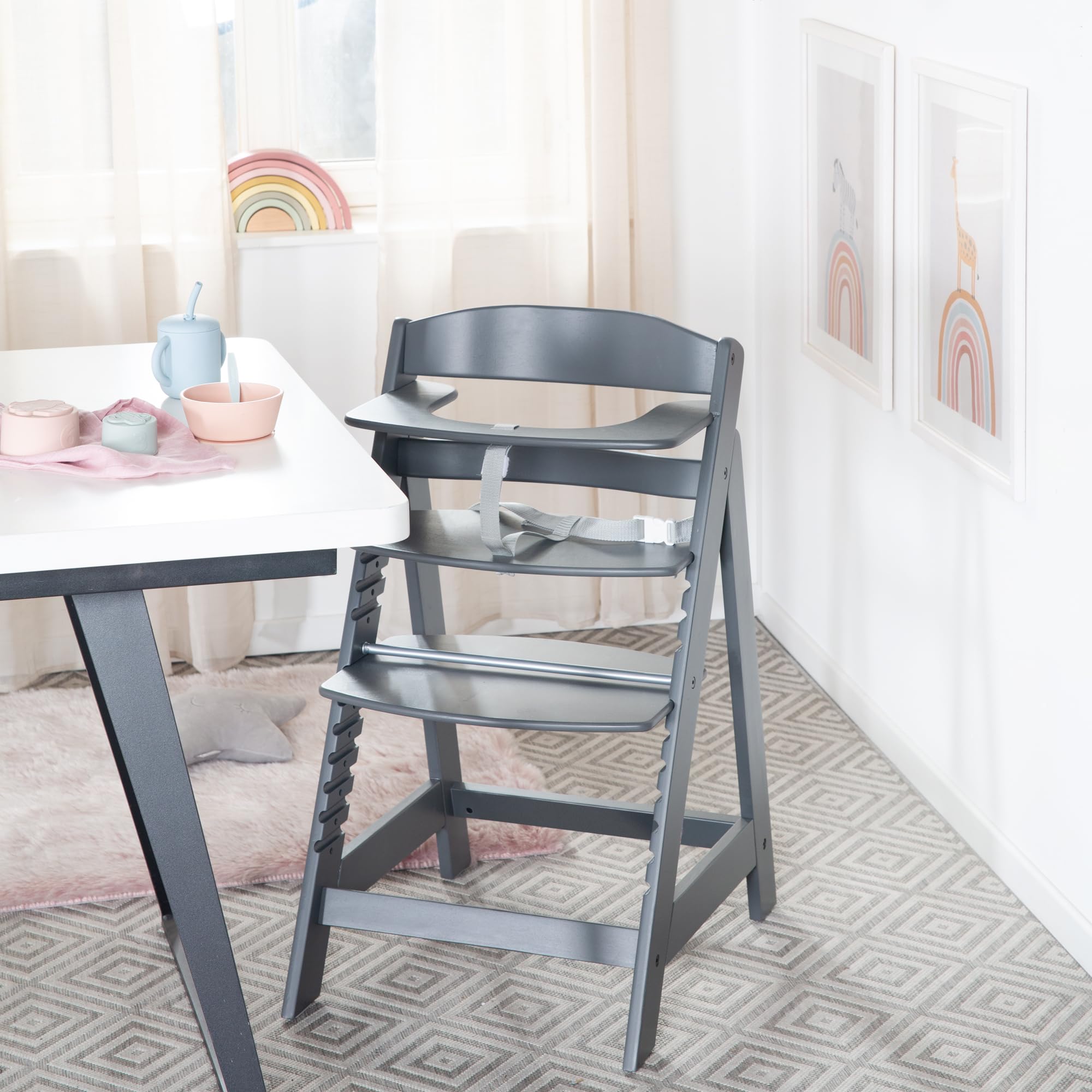 roba Trona Evolutiva de Madera Antracita - Sit Up Click 'N' Flex - Altura Ajustable - de 6 Meses