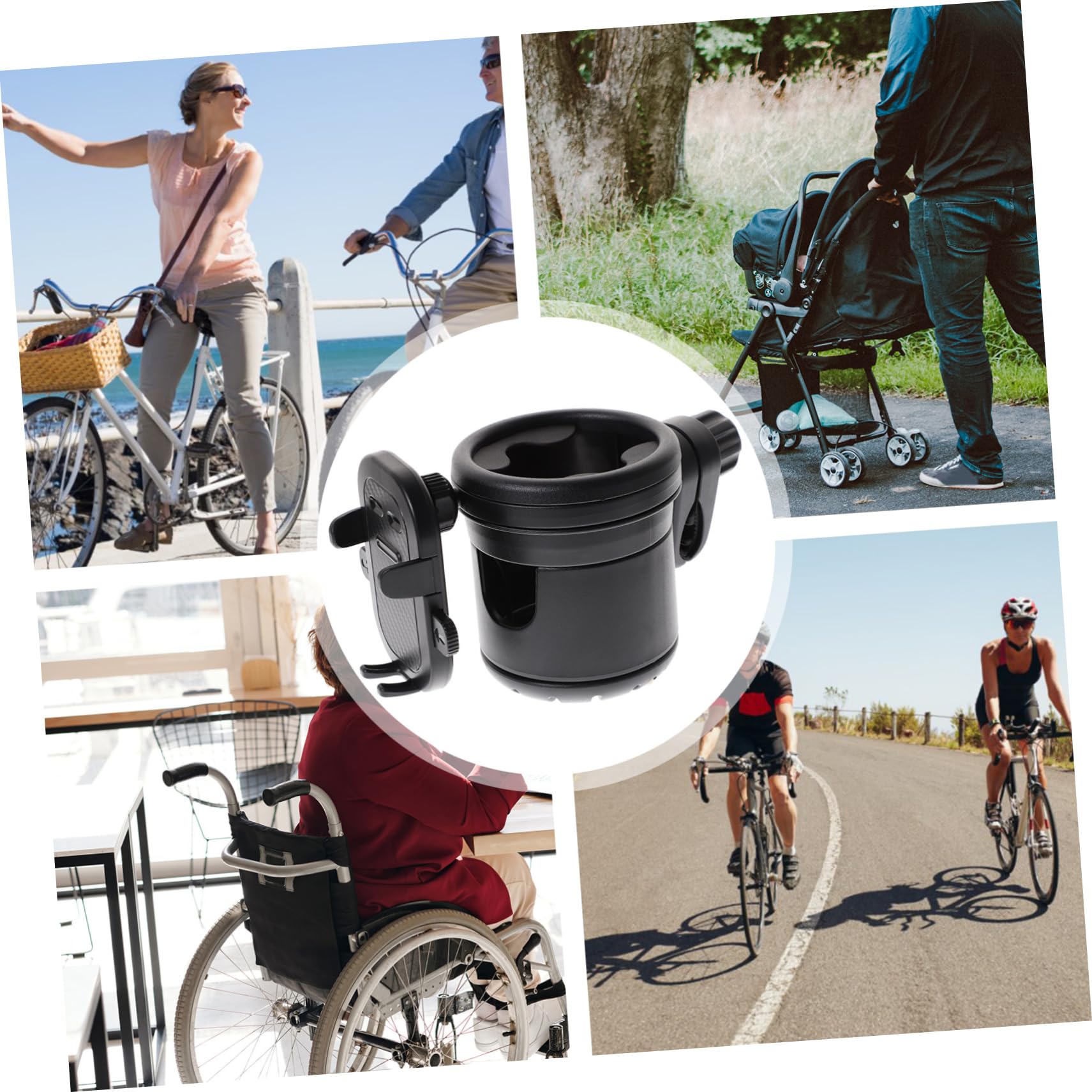 Portabicchieri Per Passeggino o Bicicletta Con Supporto Per Telefono Resistente e Pratico Per Contenere Tazze e Bottiglie