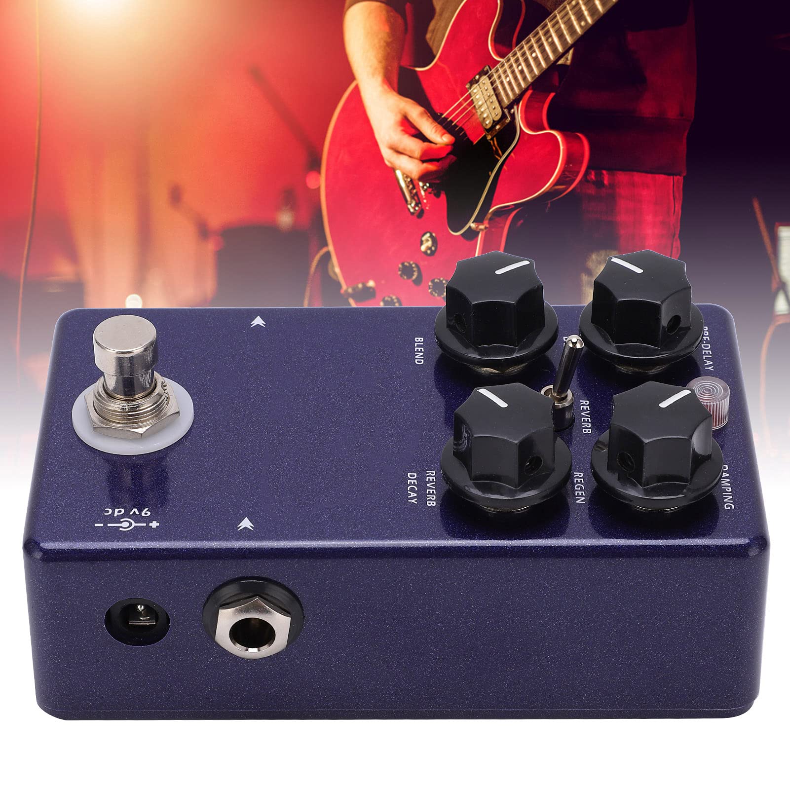 Acouto Pedał Efektów Gitarowych Reverb Delay 2 w Cyfrowym Opóźnieniu Akcesoriów do Instrumentów Cyfrowych i w Pedałach Efektów Gitarowych Pedał Delay Gitarowy Efekt Pogłosu