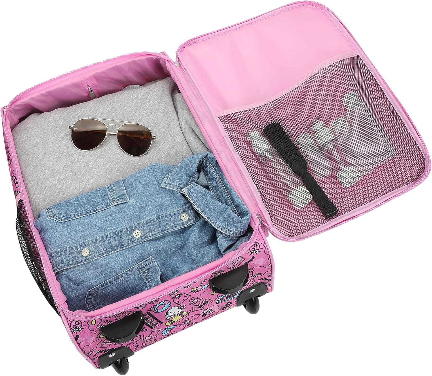 Bioworld Hello Kitty Character Face & Icons Pink 18" Pilot Case - Image 4