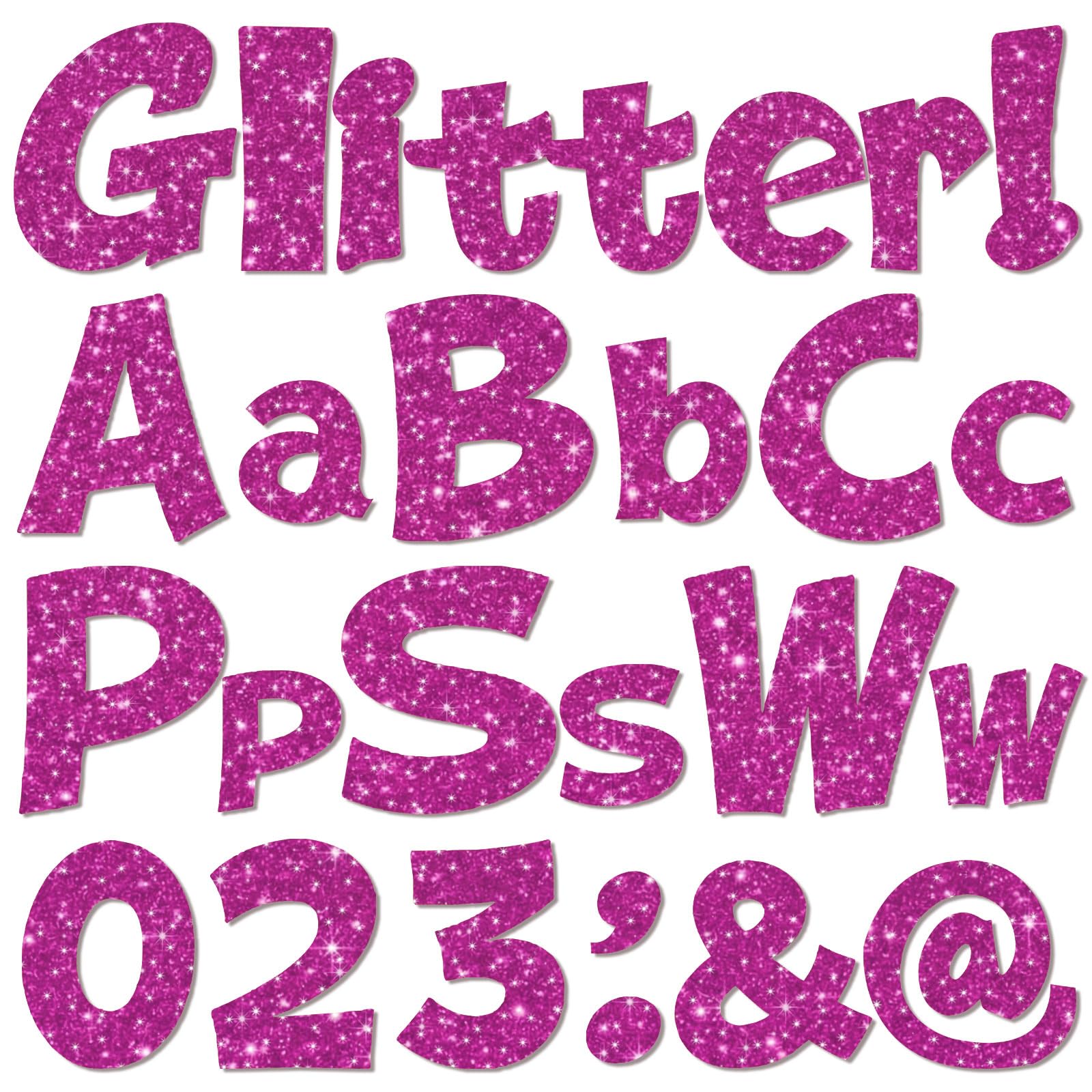 Colarr 144 Pcs Glitter Bulletin Board Letters 4 Inch for Classroom Rose Red