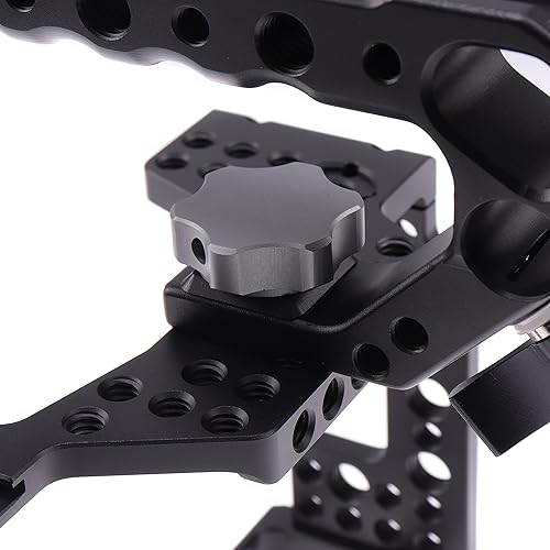 Miniatura 27 de Jaula Z5 Z6 Z7, jaula de cámara Hersmay con mango superior para Nikon Z5/Z6/Z7/Z6II/Z7II sin espejo con zapata fría, mango ARRI agujeros