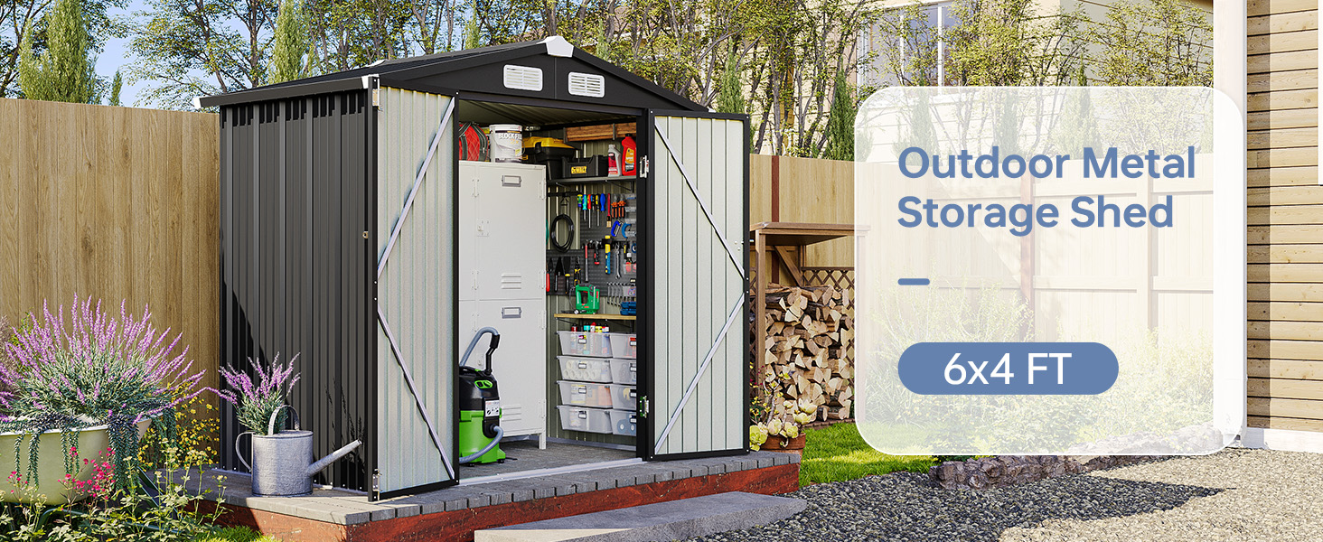 Amazon.com : Breezestival 6x4 FT Outdoor Storage Shed, Metal