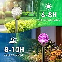 Vista 5 de Solpex - Luces solares de jardín para exteriores, paquete de 3 unidades, multicolor, cambio de color y blanco, 2 modos, bola de vidrio alimentada