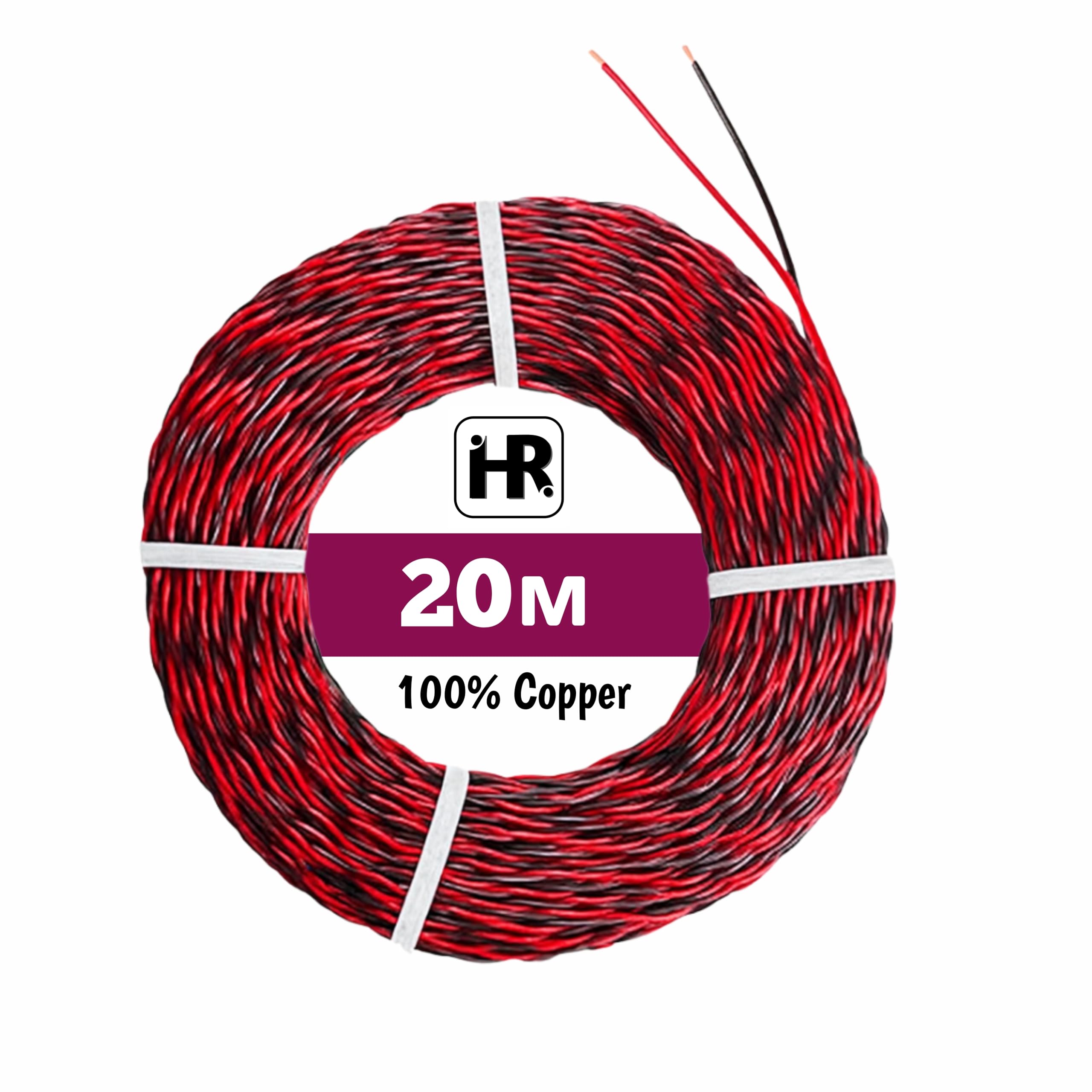 HR Flexible Copper Wire 2 Core 20 Meter Length | 10V-380V | Electric Wire for wiring lights, fans, Small appliances and electrical equipment. (0.75 SQ/MM)-image-7