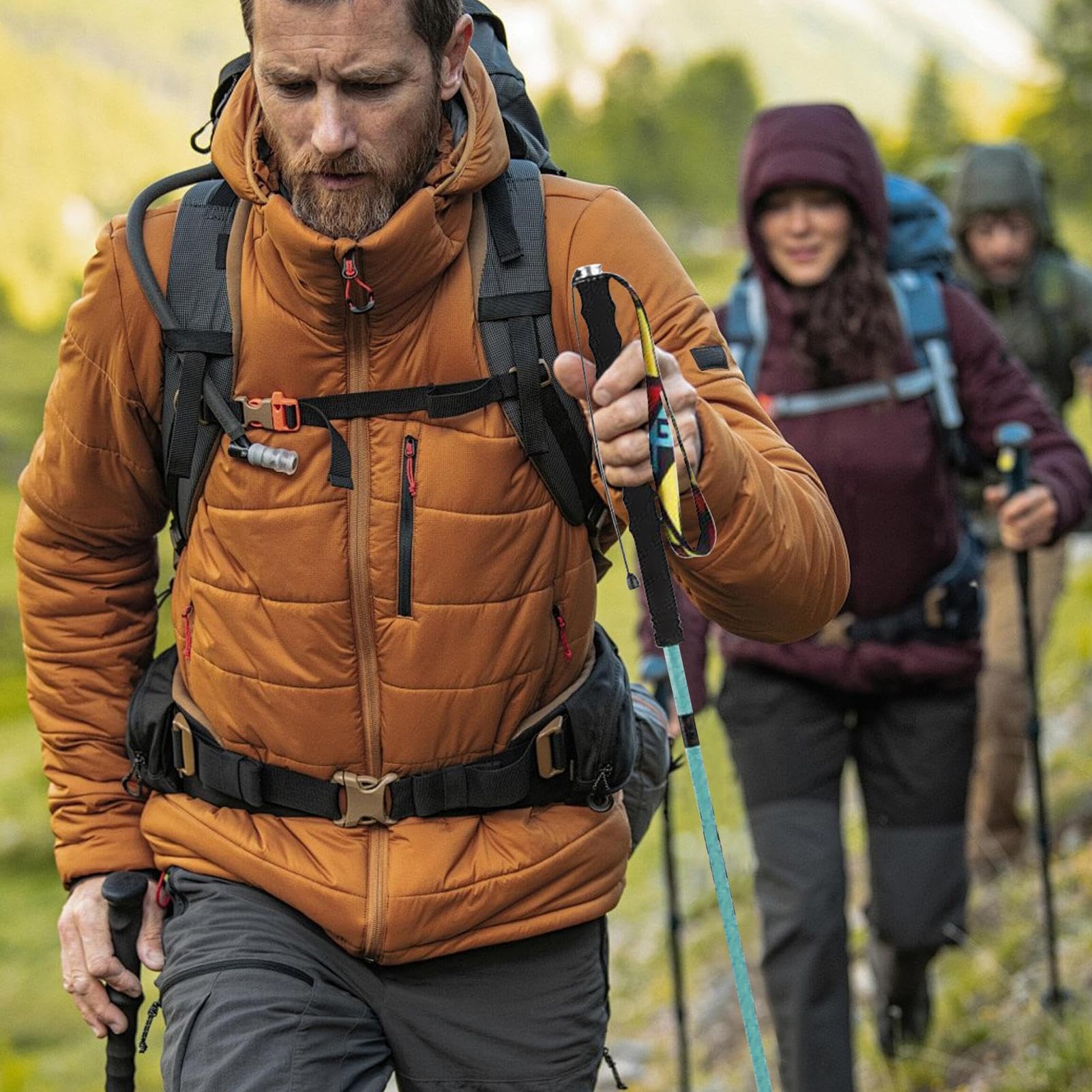 Kij Trekkingowy do Wędrówek 4-Sekcyjny Teleskopowy Kij Trekkingowy | Składane Laski Do Chodzenia Do Survivalu, Wspinaczki, Podróży, Górskich Wędrówek, Kempingu I Aktywności Outdoor
