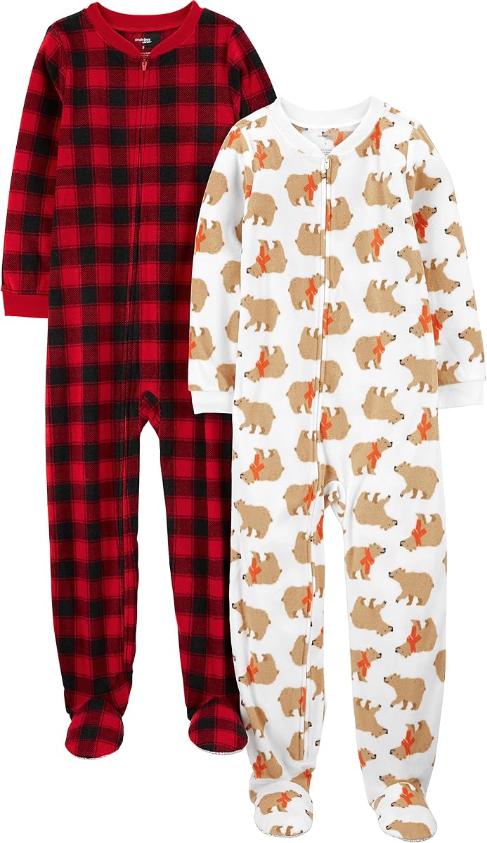 Simple Joys by Carter's Unisex Child Holiday Loose-fit Flame Resistant Fleece Footed Pajamas