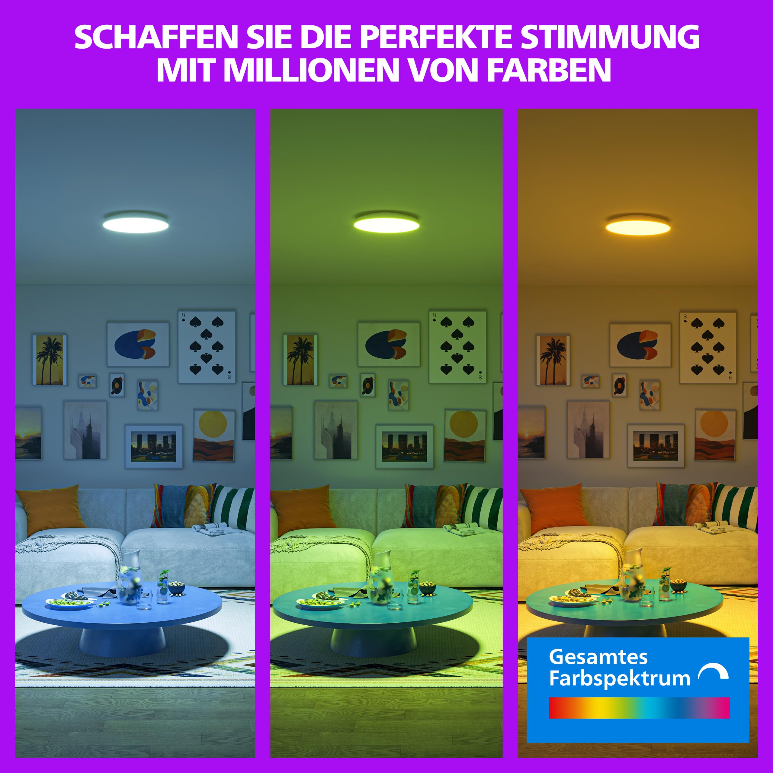 Philips Smart Lighting Deckenleuchte, rund, 30 cm