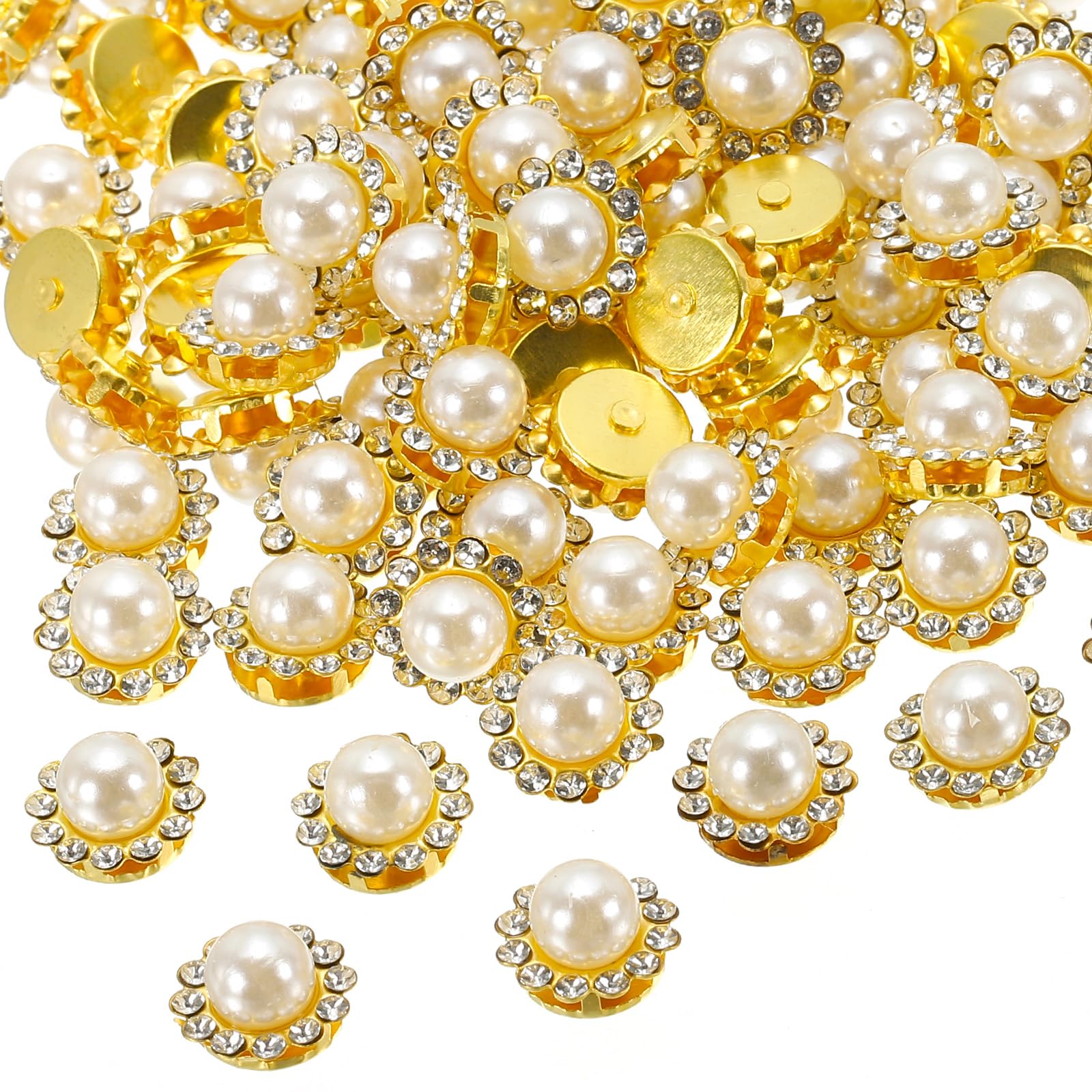 PATIKIL 12 mm bloem klauw naaien op parels strass steentjes, 100 stuks