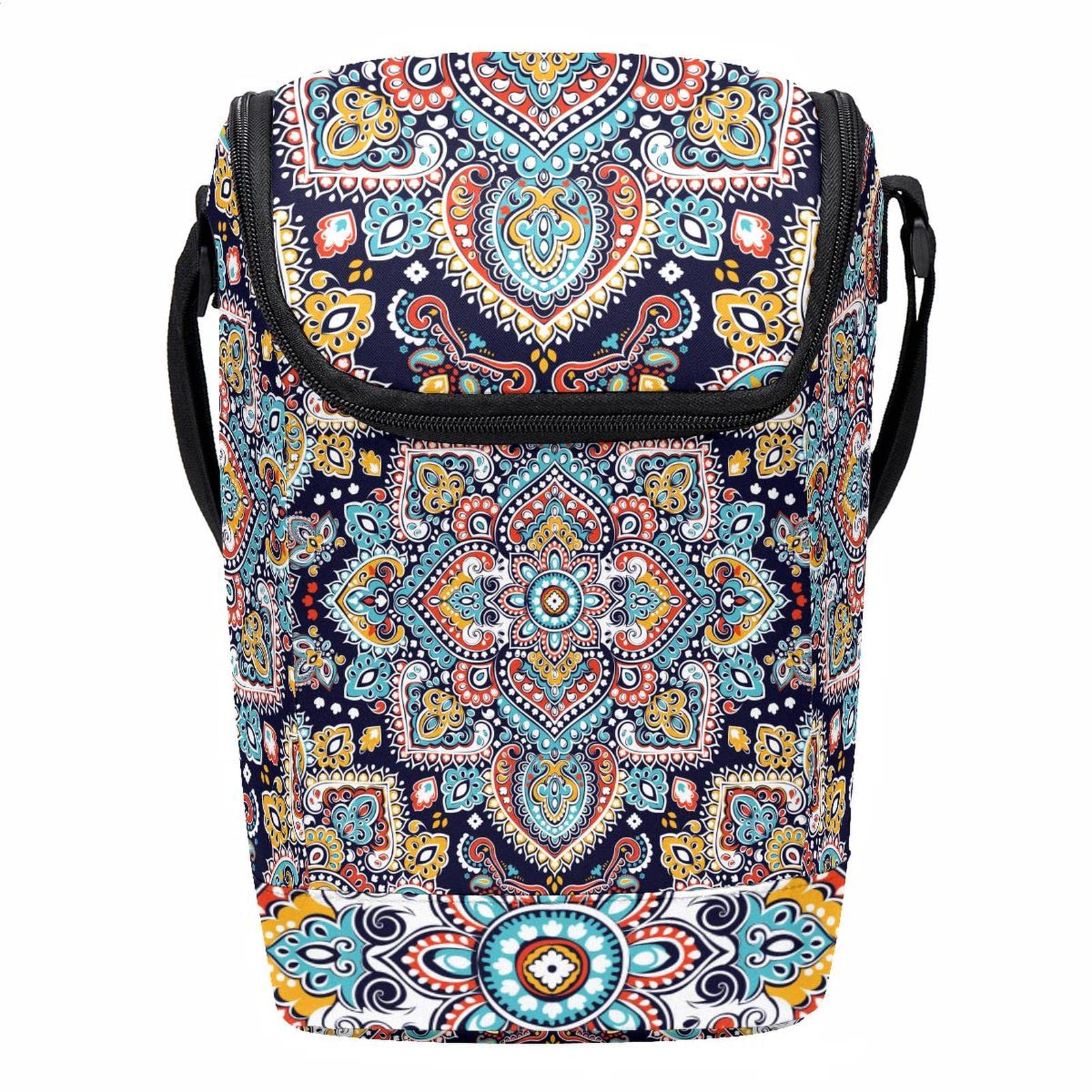 Bolsa de almuerzo mandala portátil para la oficina o el picnic de mujeres y hombres